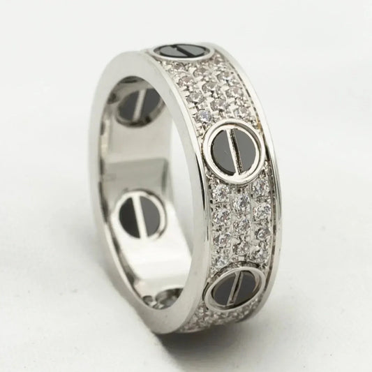 [Rose Jewellery]LOVE RING 5.5MM DIAMONDS PAVED CERAMIC