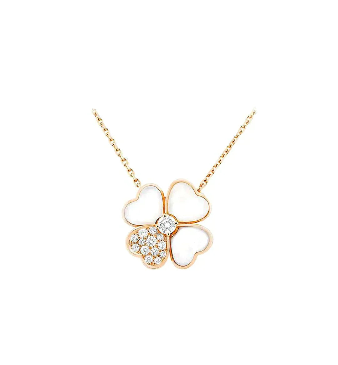 [Rose Jewellery]CLOVER MOP DIAMOND ROSE GOLD NECKLACE