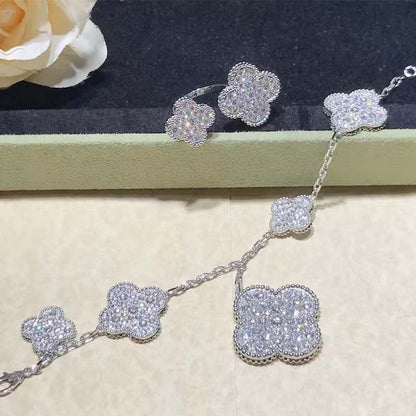 [Rose Jewellery]CLOVER 6 MOTIFS SILVER DIAMOND BRACELET