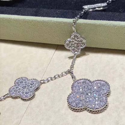 [Rose Jewellery]CLOVER 6 MOTIFS SILVER DIAMOND BRACELET