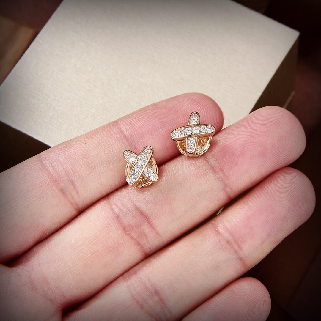 [Rose Jewellery]JEUX DE GOLD DIAMOND EARRINGS