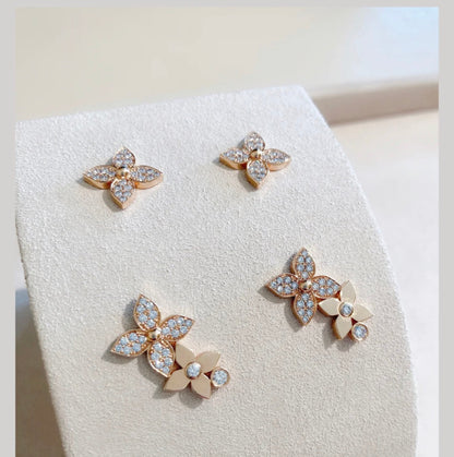 [Rose Jewellery]STAR BLOSSOM STUD EARRINGS PINK GOLD DIAMONDS