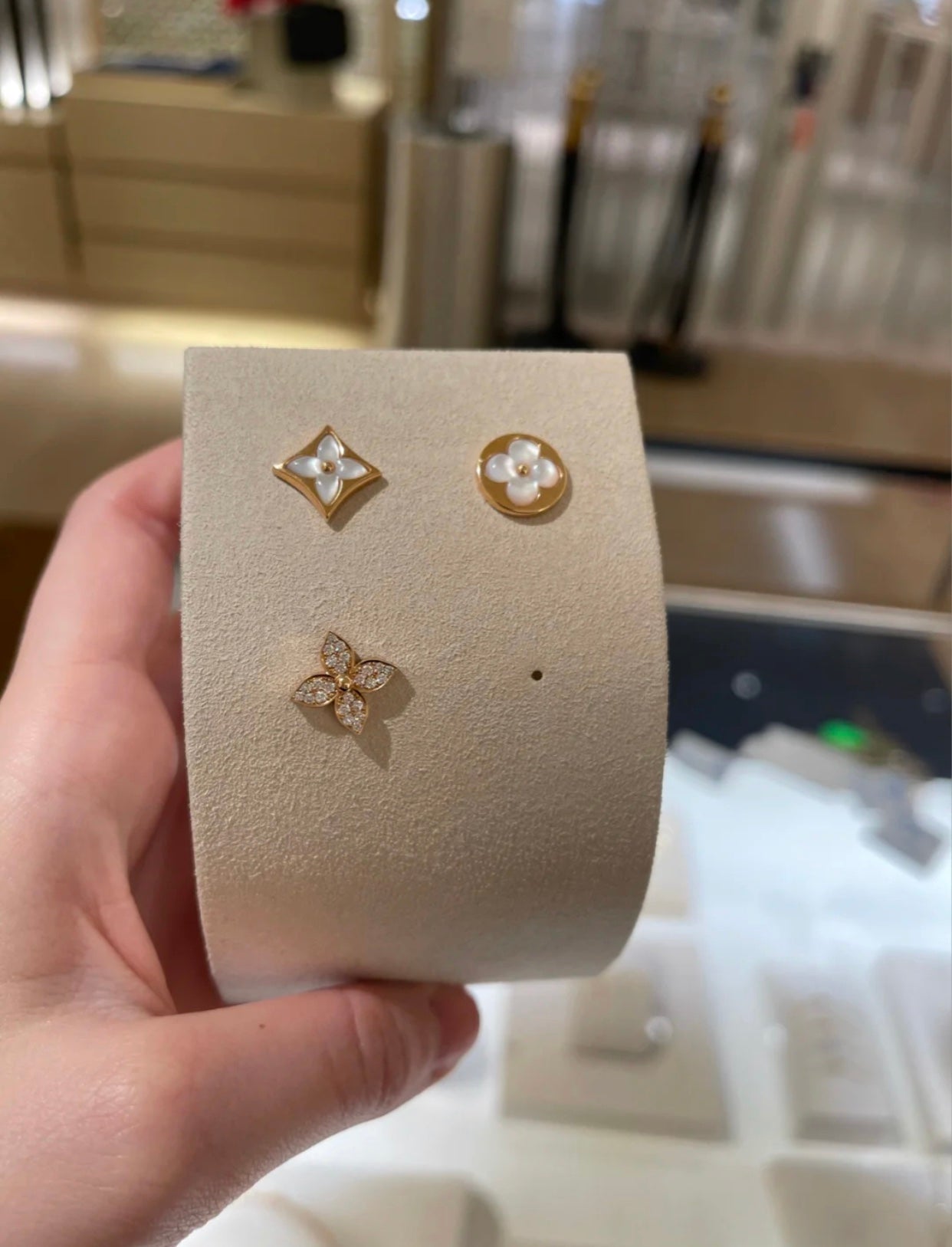 [Rose Jewellery]STAR BLOSSOM STUD EARRINGS PINK GOLD DIAMONDS