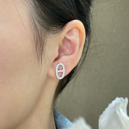 [Rose Jewellery]HM FULL DIAMOND PIG NOSE STUD EARRINGS