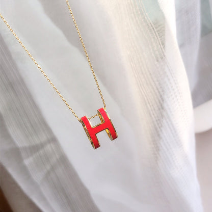 [Rose Jewellery]HM CLIC RED ENAMEL GOLD NECKLACE