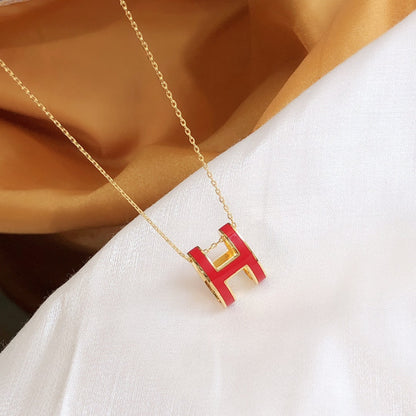 [Rose Jewellery]HM CLIC RED ENAMEL GOLD NECKLACE