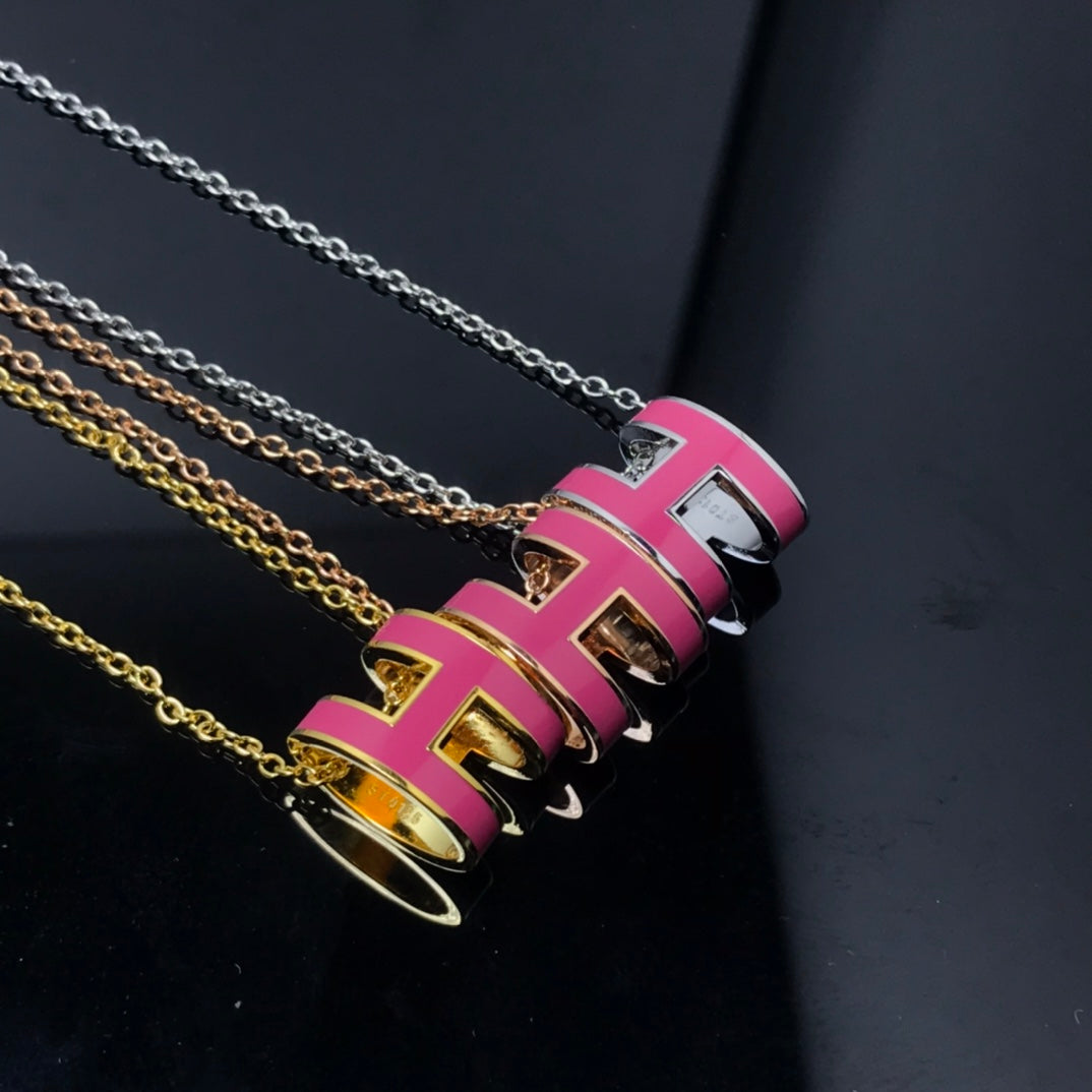 [Rose Jewellery]H NECKLACE PINK