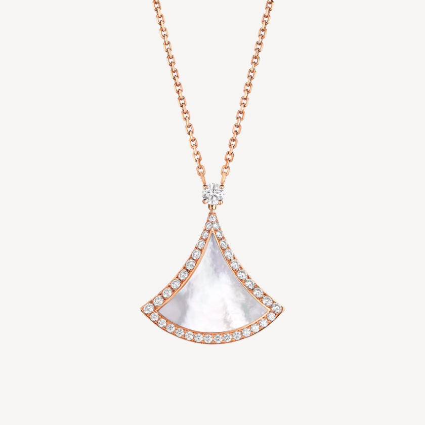 [Rose Jewellery]DREAM MOP DIAMOND PAVED PINK GOLD NECKLACE