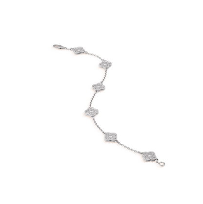 [Rose Jewellery]CLOVER 6 MOTIF SILVER DIAMOND BRACELET