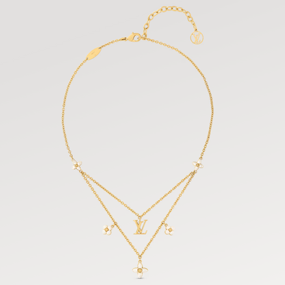 [Rose Jewellery]LV FLOWERGRAM GOLD MOP DOUBLE ROW NECKLACE