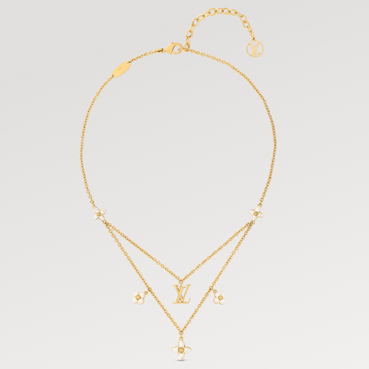 [Rose Jewellery]LV FLOWERGRAM GOLD MOP DOUBLE ROW NECKLACE