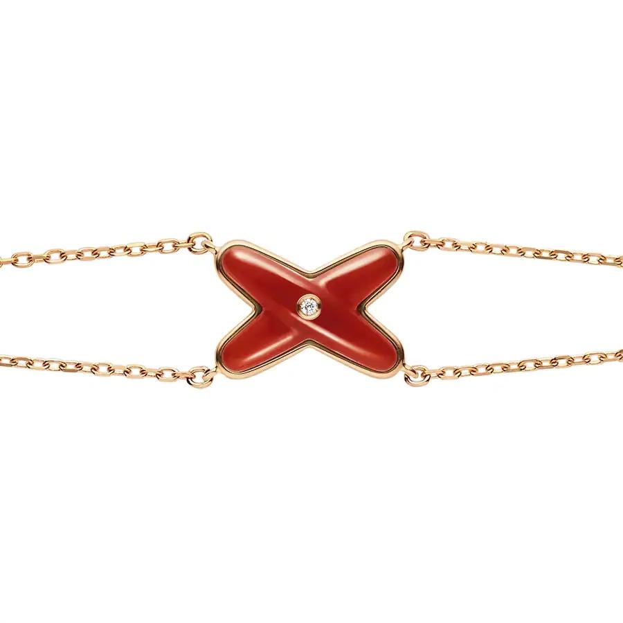 [Rose Jewellery]JEUX BRACELET CARNELIAN PINK GOLD 1 DIAMOND