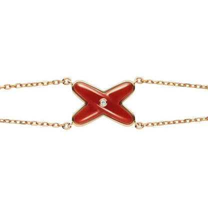 [Rose Jewellery]JEUX BRACELET CARNELIAN PINK GOLD 1 DIAMOND