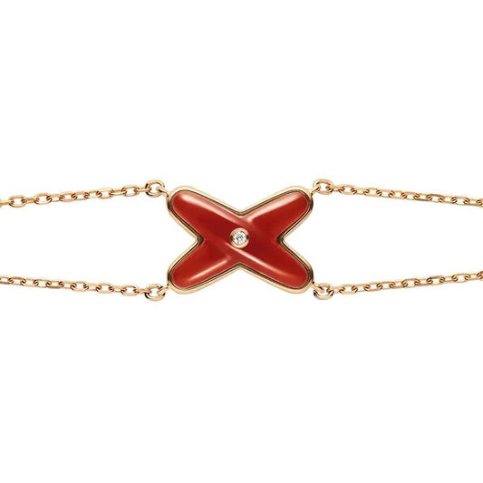 [Rose Jewellery]JEUX BRACELET CARNELIAN PINK GOLD 1 DIAMOND