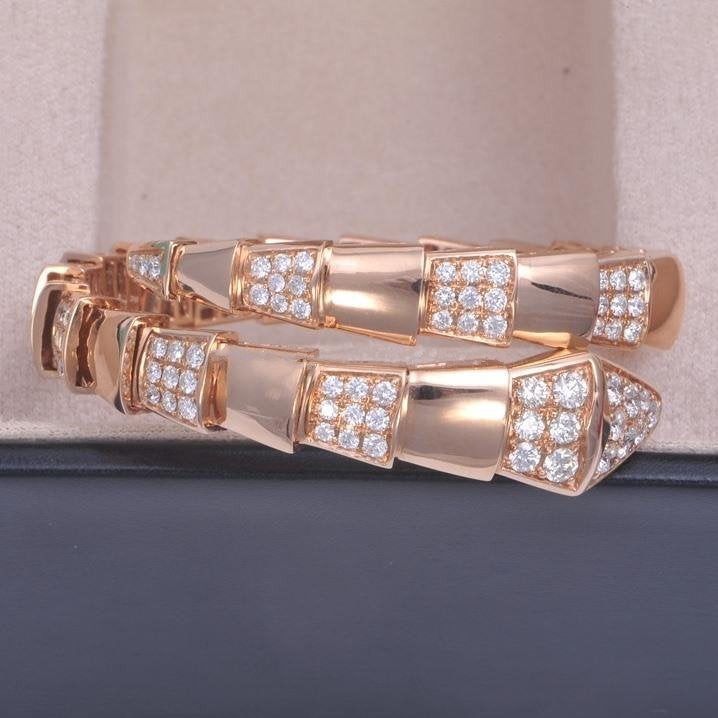 [Rose Jewellery]SERPENTI WIDE BRACELET PINK GOLD DIAMOND