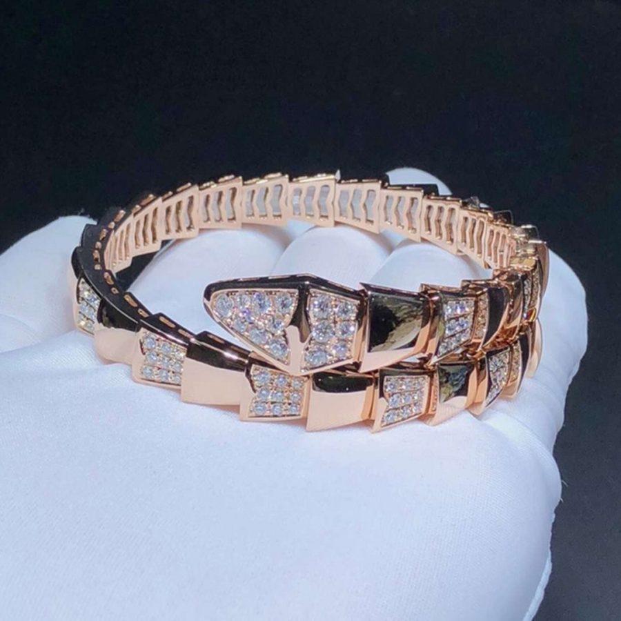 [Rose Jewellery]SERPENTI WIDE BRACELET PINK GOLD DIAMOND