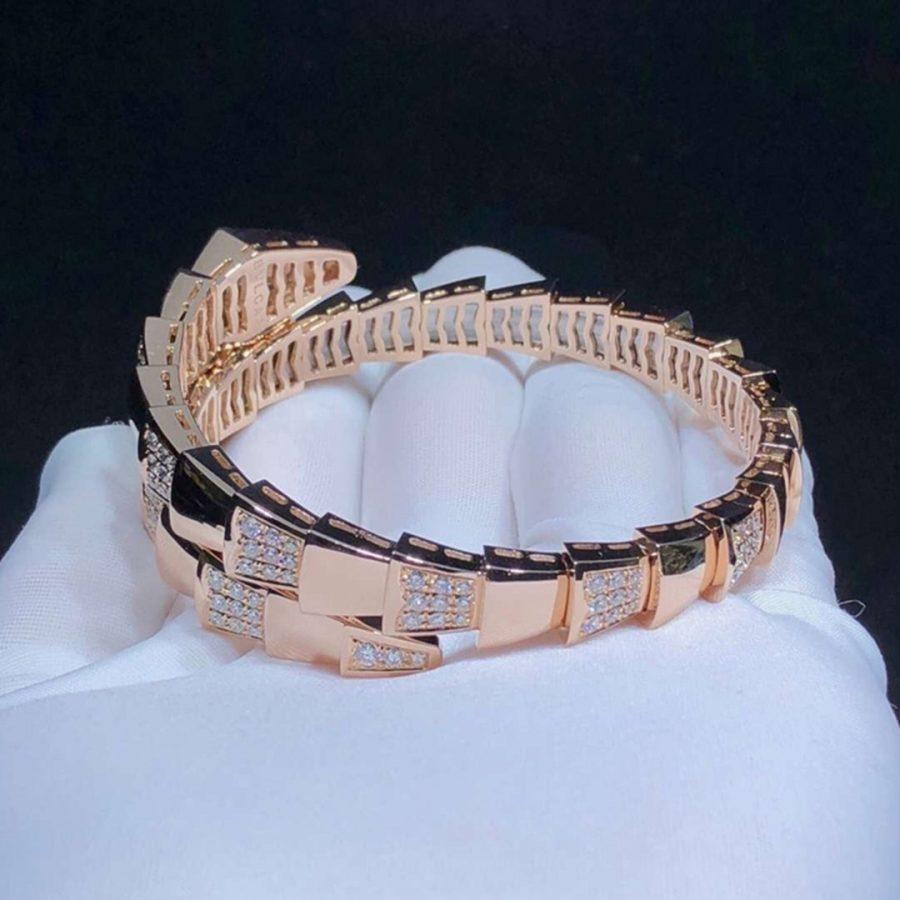 [Rose Jewellery]SERPENTI WIDE BRACELET PINK GOLD DIAMOND