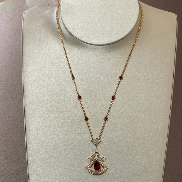 [Rose Jewellery]DREAM NECKLACE CARNELIAN DIAMOND PINK GOLD