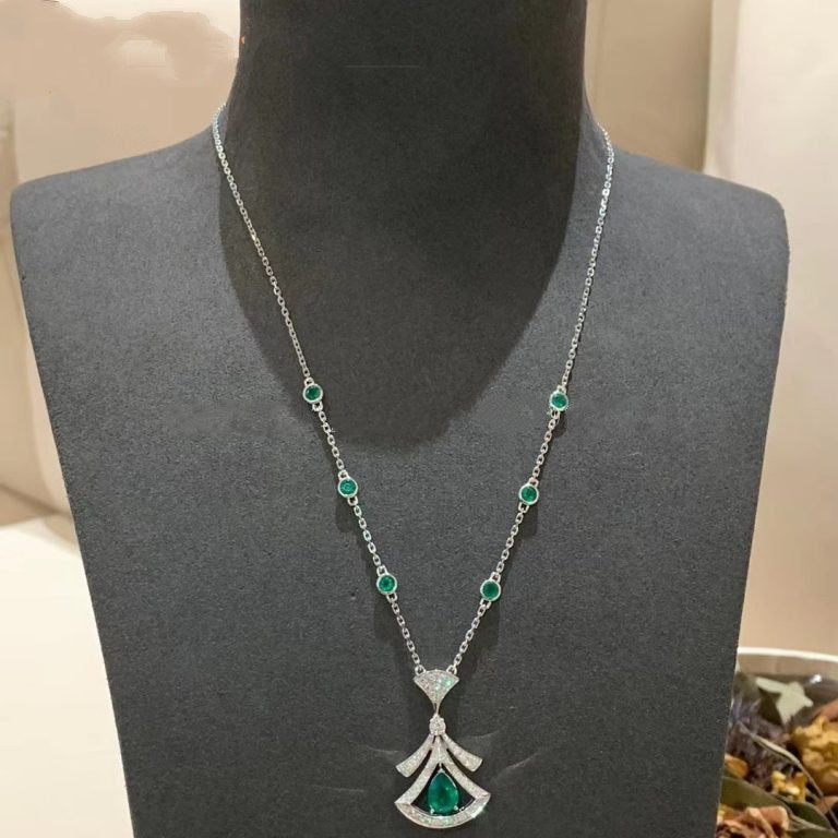 [Rose Jewellery]DREAM NECKLACE MALACHITE DIAMOND SILVER