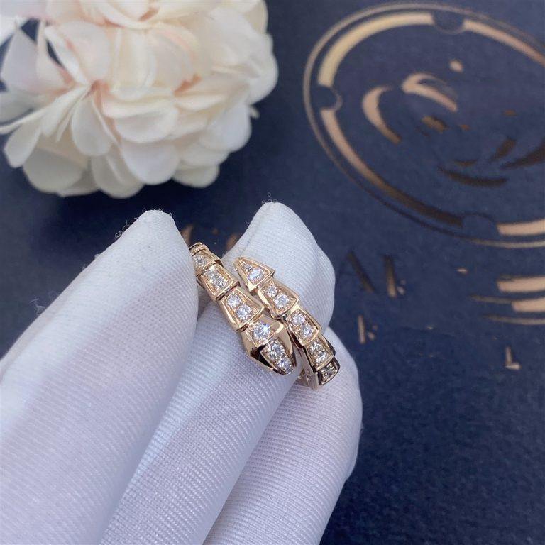 [Rose Jewellery]SERPENTI RING PINK GOLD DIAMOND PAVED 4MM