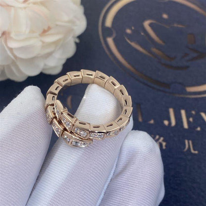 [Rose Jewellery]SERPENTI RING PINK GOLD DIAMOND PAVED 4MM