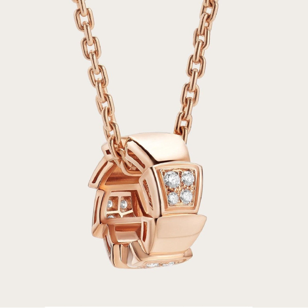 [Rose Jewellery]SERPENTI PEDANT DIAMOND PINK GOLD NECKLACE