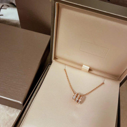 [Rose Jewellery]SERPENTI PINK GOLD NECKLACE DOUBLE RING DIAMOND