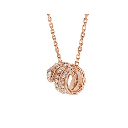 [Rose Jewellery]SERPENTI PINK GOLD NECKLACE DOUBLE RING DIAMOND