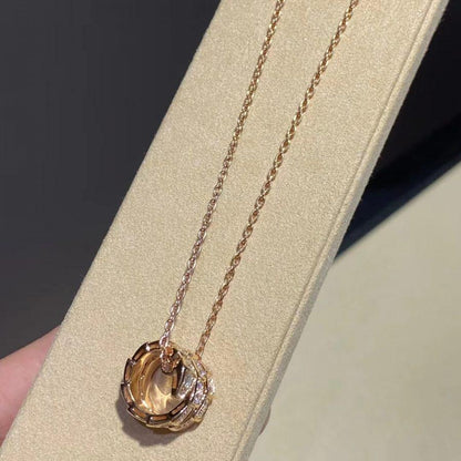 [Rose Jewellery]SERPENTI PINK GOLD NECKLACE DOUBLE RING DIAMOND