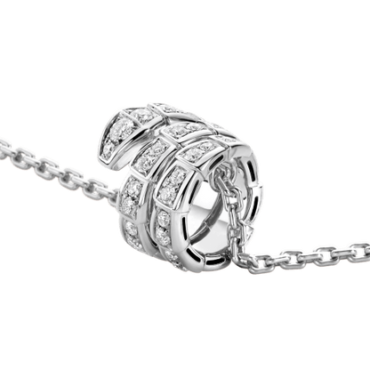 [Rose Jewellery]SERPENTI SILVER NECKLACE DOUBLE RING DIAMOND