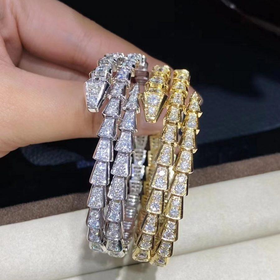 [Rose Jewellery]SERPENTI BRACELET GOLD DIAMOND DOUBLE ROW