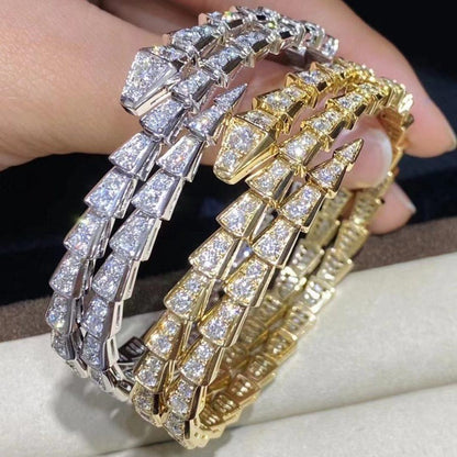 [Rose Jewellery]SERPENTI BRACELET GOLD DIAMOND DOUBLE ROW