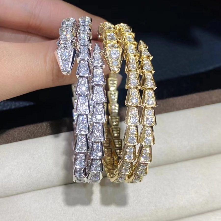 [Rose Jewellery]SERPENTI BRACELET GOLD DIAMOND DOUBLE ROW