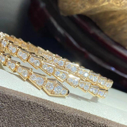 [Rose Jewellery]SERPENTI BRACELET GOLD DIAMOND DOUBLE ROW