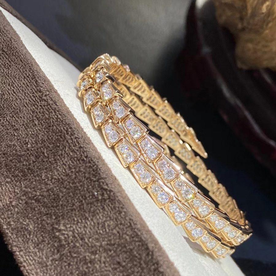 [Rose Jewellery]SERPENTI BRACELET GOLD DIAMOND DOUBLE ROW