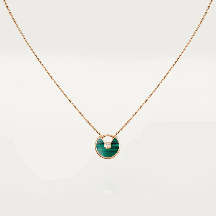 [Rose Jewellery]AMULETTE ROSE GOLD MALACHITE NECKLACE