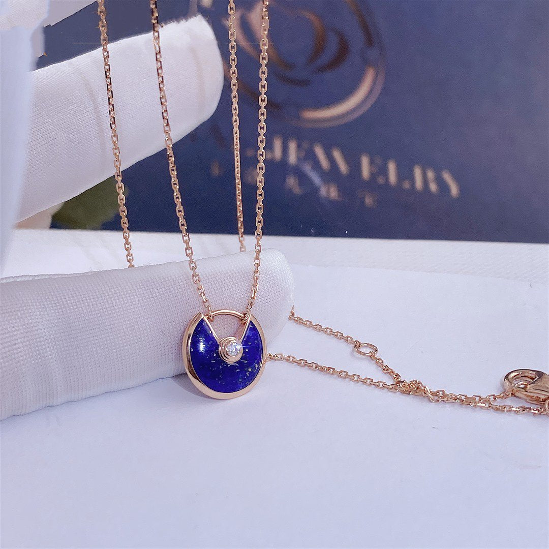 [Rose Jewellery]AMULETTE ROSE GOLD AGATE NECKLACE