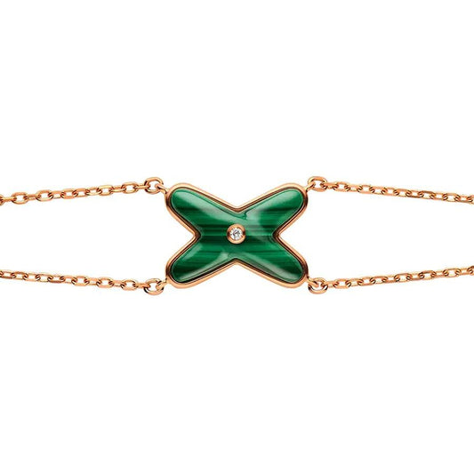 [Rose Jewellery]JEUX BRACELET MALACHITE PINK GOLD 1 DIAMOND