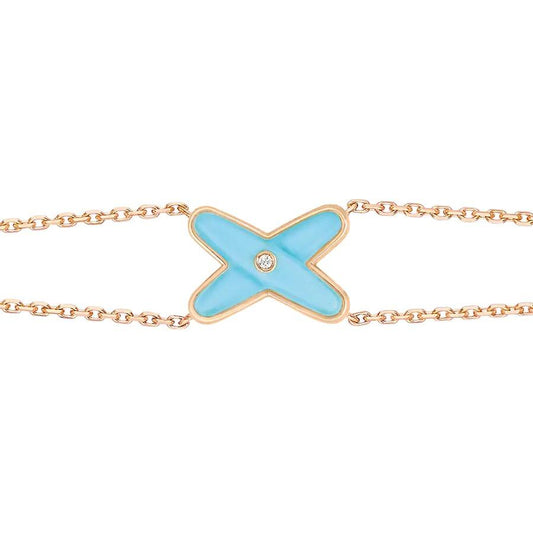 [Rose Jewellery]JEUX BRACELET TURQUOISE PINK GOLD 1 DIAMOND