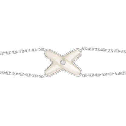 [Rose Jewellery]JEUX BRACELET WHITE MOP SILVER 1 DIAMOND