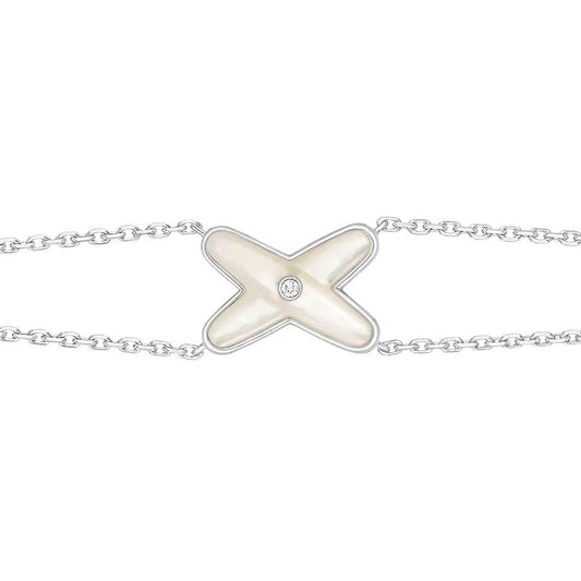 [Rose Jewellery]JEUX BRACELET WHITE MOP SILVER 1 DIAMOND