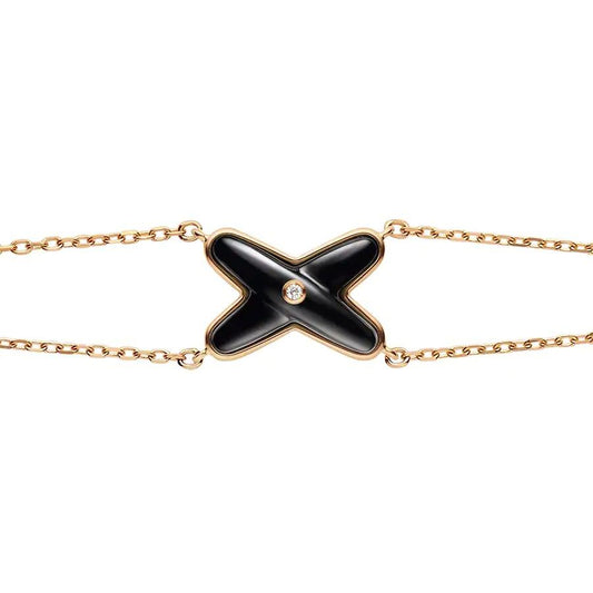 [Rose Jewellery]JEUX BRACELET ONYX PINK GOLD 1 DIAMOND