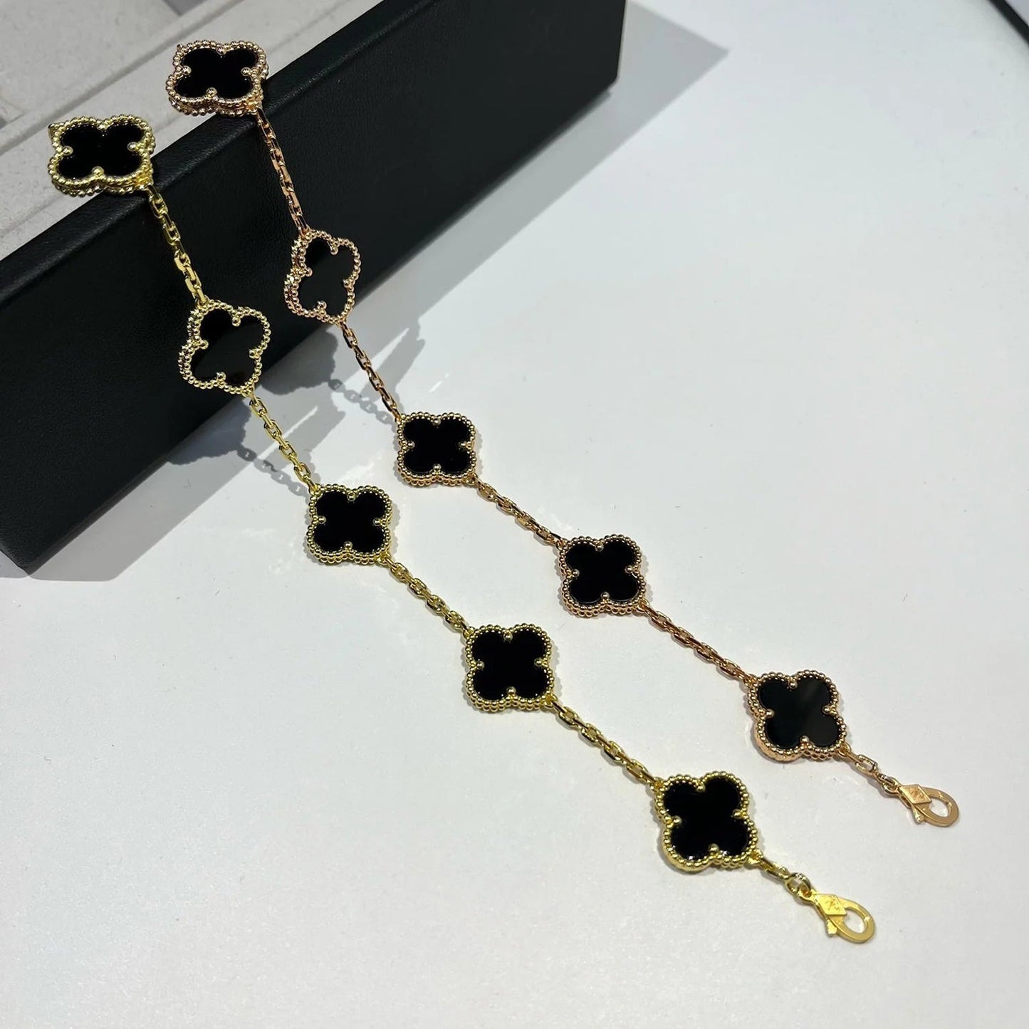 [Rose Jewellery]CLOVER  5 MOTIFS BLACK ONYX BRACELET