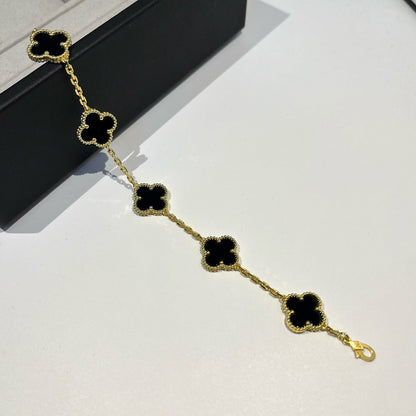 [Rose Jewellery]CLOVER  5 MOTIFS BLACK ONYX BRACELET