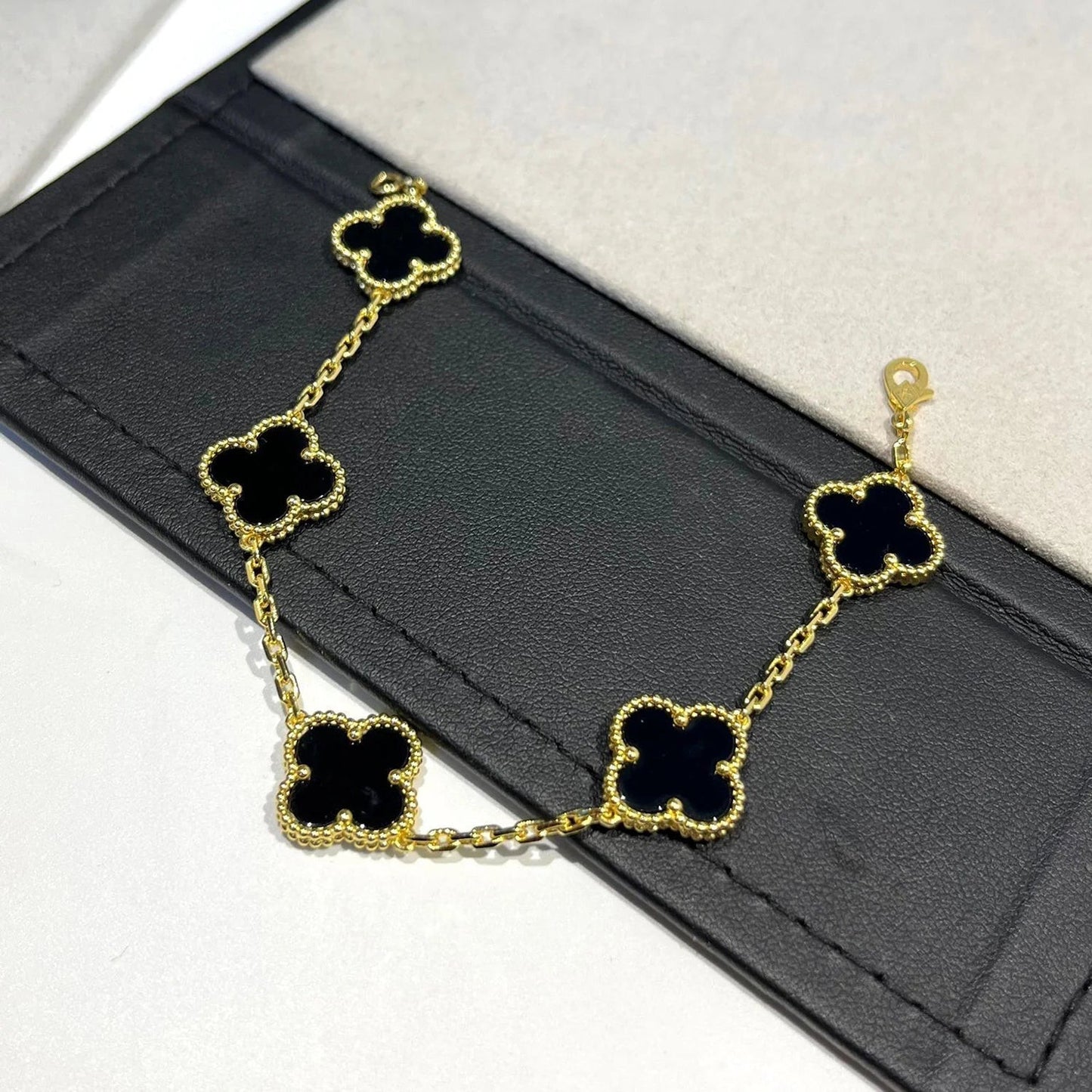 [Rose Jewellery]CLOVER  5 MOTIFS BLACK ONYX BRACELET