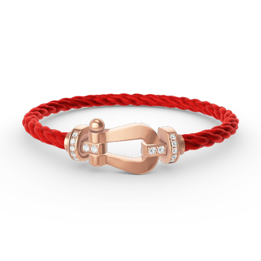 [Rose Jewellery]FORCE LARGE HORSESHOE HALF DIAMOND BRACELET ROSE GOLD