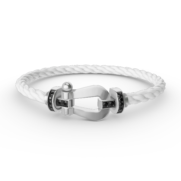 [Rose Jewellery]FORCE LARGE HORSESHOE BLACK DIAMOND BRACELET SILVER