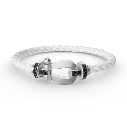 [Rose Jewellery]FORCE LARGE HORSESHOE BLACK DIAMOND BRACELET SILVER