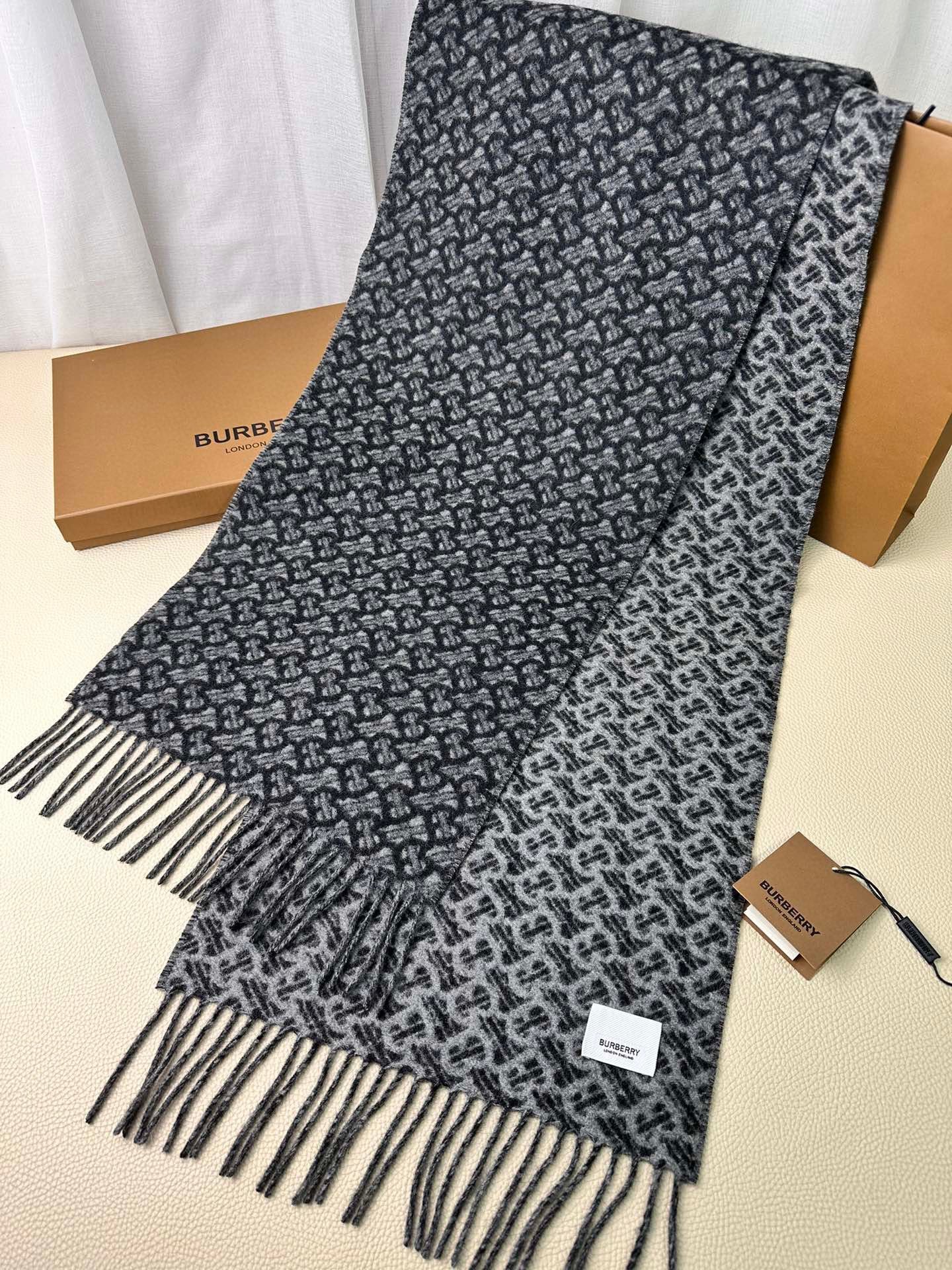 SCARF 168 CM IN DARK GRAY CASHMERE 394721