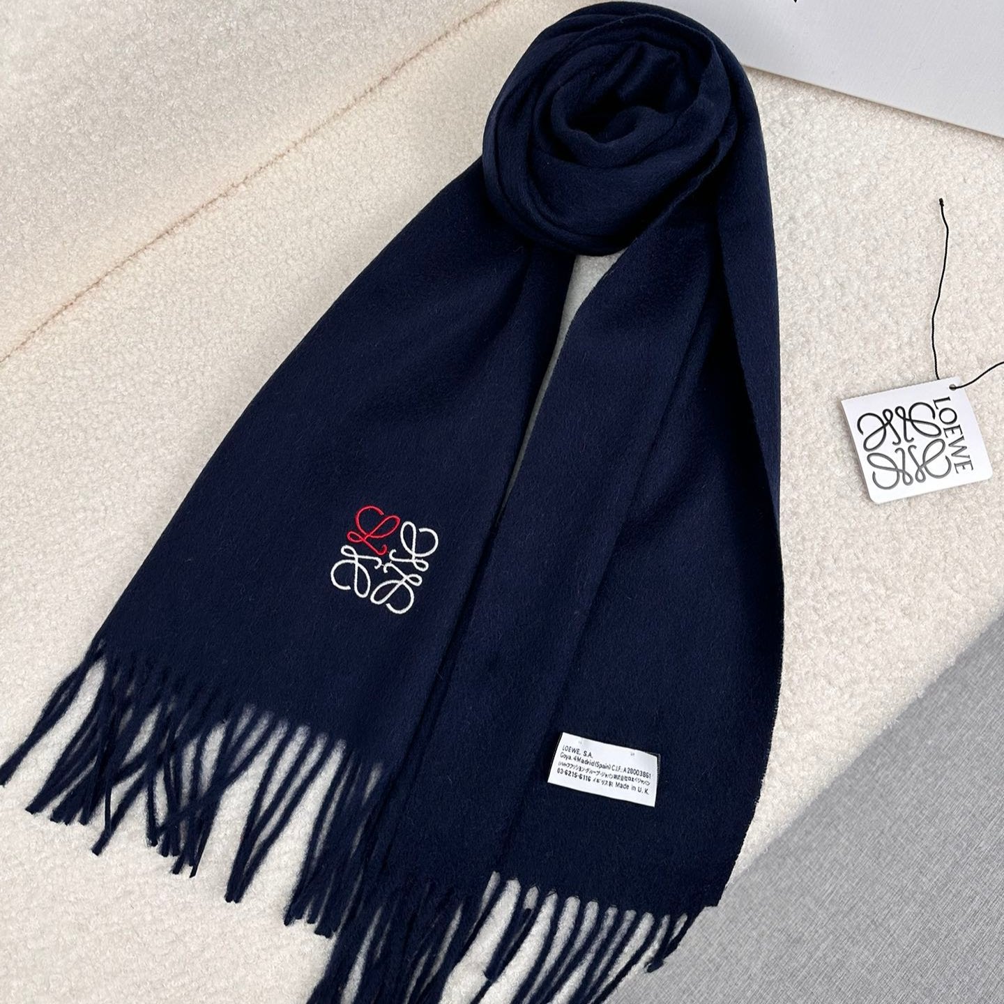 SCARF 180 CM IN NAVY BLUE CASHMERE 353155